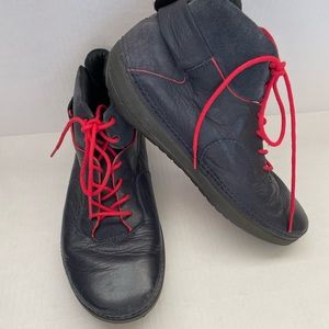 C@@L FITFLOP Navy & Red Leather Suede Sneakers Shoes Sz 8